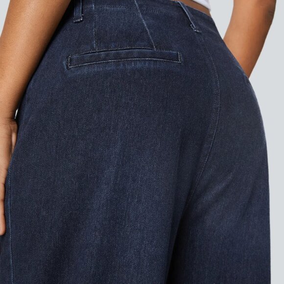 Halara Flex™ High Waisted Pockets Washed Casual Wide Leg Jeans - Picture 4 of 4